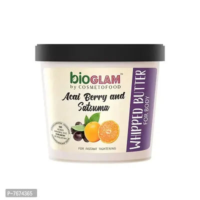 Cosmetofood BIOGLAM&#174; Whipped Body Butter with Ginger & Moringa for Anti Blemish, Deep Moisturization, Toning, Hydrating and Enhancing Skin | For All Skin Types | Plant based Moisturizer Supple and Healthy Skin | No Parabens & Sulphate, 100% Vegan - 100mL