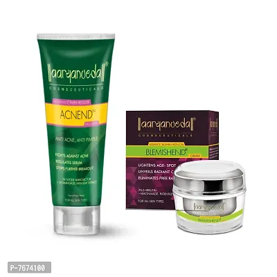 Aryanveda Anti Acnend Face Wash 60ml And Blemishend Unisex Anti Blemish and Pigmentation Face Cream For Anti-Ageing, 50gm