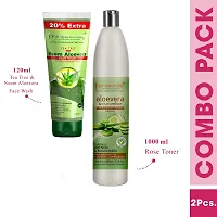 Aryanveda Tea Tree Face Wash With Neem & Aloe vera Extracts, 120ml And Aloevera & Cucumber Hydra Body Lotion, 1000 mL-thumb1