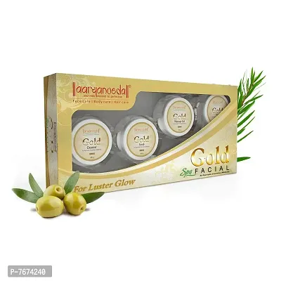 Aryanveda Gold Facial Kit With Almond Oil & Cucumber Extract For Deep Moisturization & Glowing Skin For Women & Men (210 Gram, Gold)