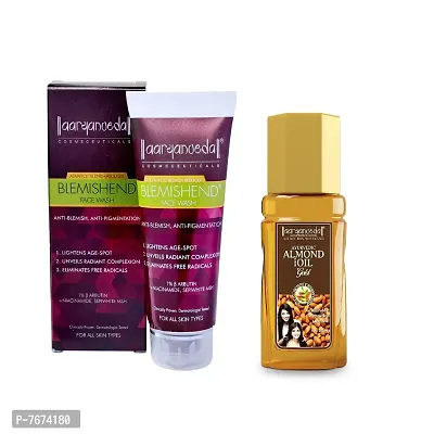 Aryanveda Blemishend Face Wash 60ml And Almond & Olive Hair Oil for All Hair Type 200mL