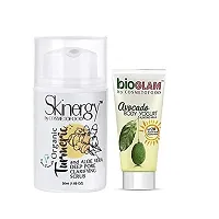 cosmetofood Skinergy Organic Turmeric & Aloe Vera Clarifying Face Scrub with Avocado Body Yogurt, 75 Ml-thumb1