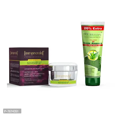 Aryanveda Combo Range - Anti Pimple Face Wash (120ML),Tea Tree With Neem & Aloe Vera Extracts And Blemishend Face Cream ( 50GM) | For Oily Skin | Cream for Women and Men | Face Wash for Pimple Free Skin-thumb0