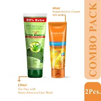 Aryanveda Tea Tree Face Wash With Neem & Aloe Vera Extracts, 120 Gm (Pack Of 2) (Tea Tree Face Wash + Sunscreen Lotion With SPF 40)-thumb1