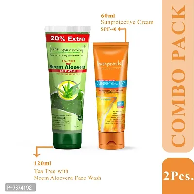 Aryanveda Tea Tree Face Wash With Neem & Aloe Vera Extracts, 120 Gm (Pack Of 2) (Tea Tree Face Wash + Sunscreen Lotion With SPF 40)-thumb2