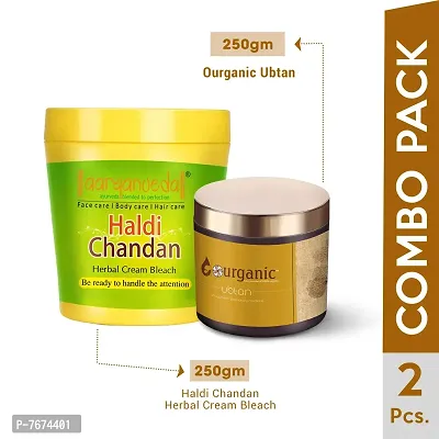 Aryanveda Herbals Haldi Chandan Bleach Cream 250g And Ubtan Face Mask for Oily Skin - Exfoliation and Removal of Dirt and Harmful Deposits From Skin, 100g-thumb2