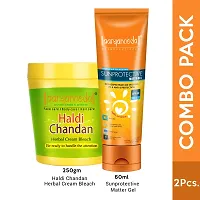 Aryanveda Herbals Haldi Chandan Bleach Cream 250g And Sunscreen Lotion SPF 50 All Skin Type - 60 gm-thumb1