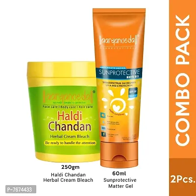 Aryanveda Herbals Haldi Chandan Bleach Cream 250g And Sunscreen Lotion SPF 50 All Skin Type - 60 gm-thumb2