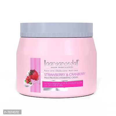 Aryanveda Strawberry  Cranberry Milk Protein Cream| Nourishes Skin | Gives Healthy Glow | Moisturises  Hydrates Skin Deeply, 400 gm