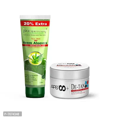 Aryanveda Tea Tree Face Wash With Neem & Aloe Vera Extracts, 120 Gm (Pack Of 2) (Tea Tree Face Wash + Detan Face Scrub)