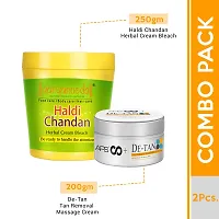 Aryanveda Herbals Haldi Chandan Bleach Cream 250 g And D-Tan Removal Face Massage Cream With Milk Proteins | No Paraben | No Sulphate, 200g-thumb1