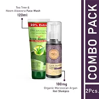 Aryanveda Tea Tree Face Wash With Neem  Aloe Vera Extracts, 120 Gm (Pack Of 2) (Tea Tree Face Wash + Argan Hair Shampoo)-thumb1
