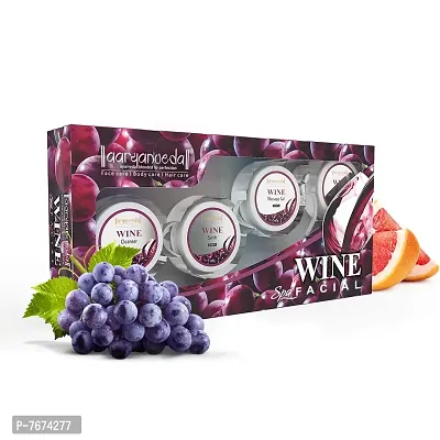 Aryanveda Wine Facial Kit With Chamomile Extracts Which Detoxifies & Makes Skin Soft & Supple For Women & Men (210 Gram)