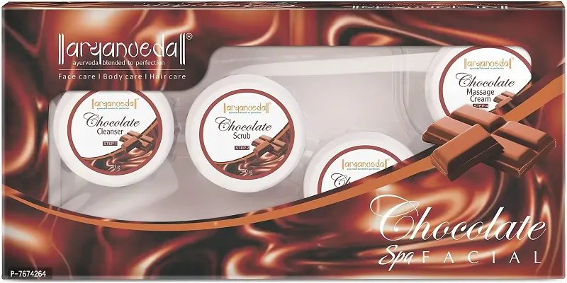 Aryanveda Unisex Chocolate Facial Kit for all skin type (210 gm)