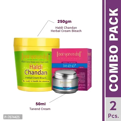 Aryanveda Herbals Haldi Chandan Bleach Cream 250g And Tanend Advance Tan Remover Face Cream 50 gm-thumb2