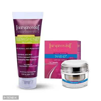 Aryanveda Blemishend Face Wash 60ml And Tanend Advance Tan Remover Face Cream 50gm