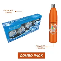 Aryanveda Diamond Facial Spa Kit 210gm And Coloured  Frizzy Hair Color Protect Shampoo, 1000ml-thumb1