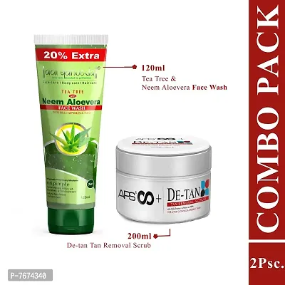 Aryanveda Tea Tree Face Wash With Neem & Aloe Vera Extracts, 120 Gm (Pack Of 2) (Tea Tree Face Wash + Detan Face Scrub)-thumb2