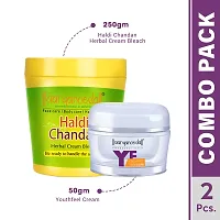 Aryanveda Herbals Haldi Chandan Bleach Cream 250g And Aryanveda Youth Feel Cream | Fights Face Radicals | Softens Skin Tissues, 50ml-thumb1