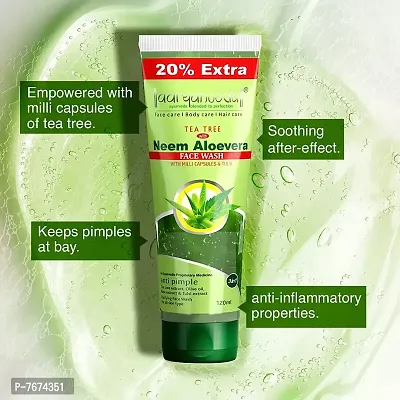 Aryanveda Combo Range - Anti Pimple Face Wash (120ML),Tea Tree With Neem & Aloe Vera Extracts And Blemishend Face Cream ( 50GM) | For Oily Skin | Cream for Women and Men | Face Wash for Pimple Free Skin-thumb3