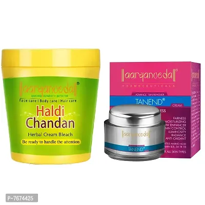 Aryanveda Herbals Haldi Chandan Bleach Cream 250g And Tanend Advance Tan Remover Face Cream 50 gm