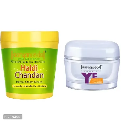 Aryanveda Herbals Haldi Chandan Bleach Cream 250g And Aryanveda Youth Feel Cream | Fights Face Radicals | Softens Skin Tissues, 50ml