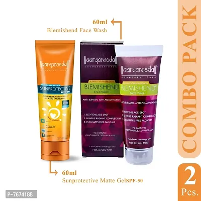 Aryanveda Blemishend Face Wash 60ml And Sunscreen Lotion SPF 50 All Skin Type - 60gm-thumb2