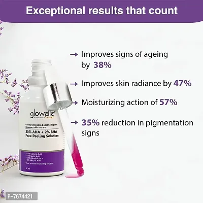 Glowelle 30% AHA and 2% BHA Face Peeling Solution For Mild Exfoliation and Skin Clarity | Men & Women | 30 ML-thumb4