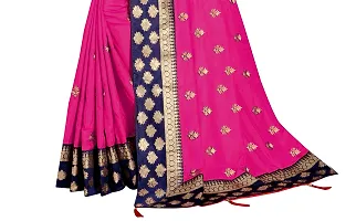 Stylish Pink Dola Silk Self Pattern Saree with Blouse piece For Women-thumb2