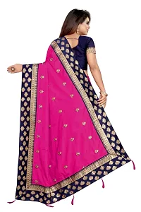 Stylish Pink Dola Silk Self Pattern Saree with Blouse piece For Women-thumb1