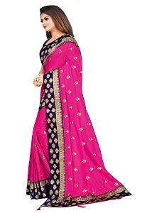 Stylish Pink Dola Silk Self Pattern Saree with Blouse piece For Women-thumb3