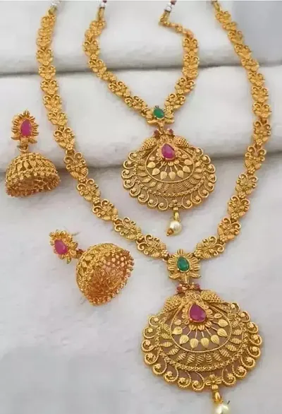 Gold Plated Alloy South Jewellery Sets