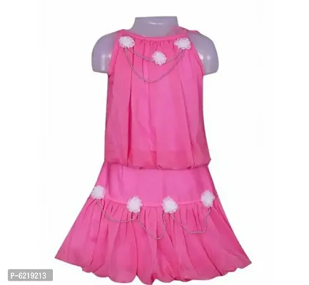 Stylish Embellished Girls Top and Skirt Set