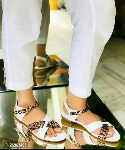 Elegant Synthetic White Solid Sandals For Women