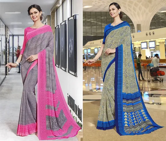 Gorgeous Deepika Padukone Multi Color Blooming Georgette Saree