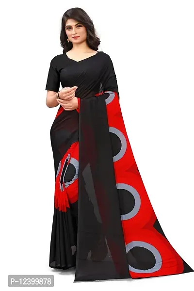 Dori Women Georgette Printed Saree(BR_008_Red)-thumb0