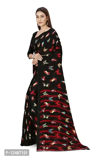 Dori Black Georgette Casual Wear Printed Saree (ZBFSR_068_Black)-thumb2