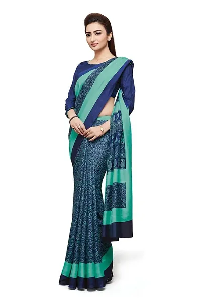 Trending Georgette Printed Saree with Blouse piece