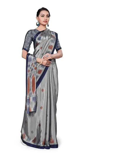 Trending Crepe Silk Printed Saree with Blouse piece