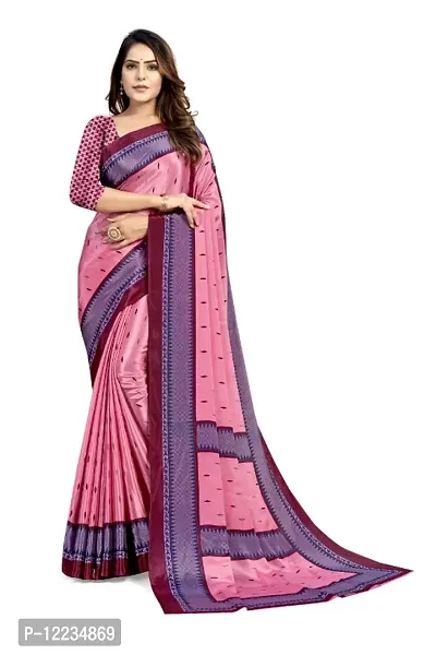 Classic Crepe Printed Saree With Blouse Piece For Women-thumb0