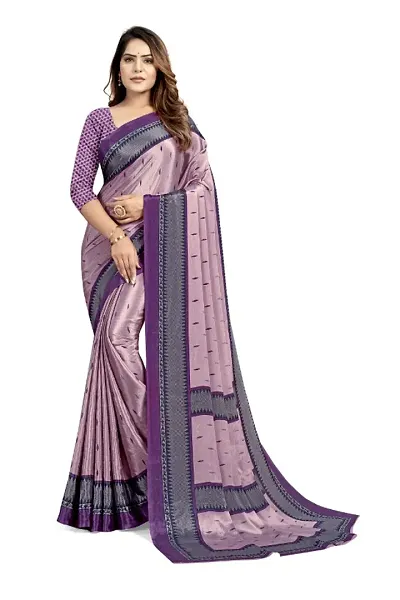 Classic Crepe Printed Saree With Blouse Piece For Women