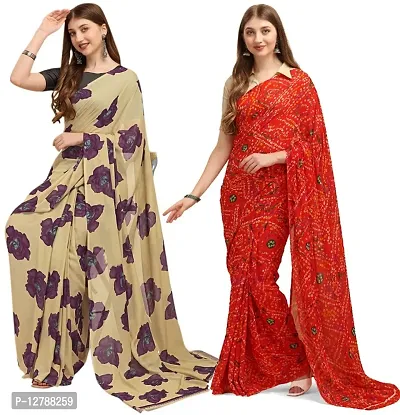 Buy Anand Women's Combo of Georgette Sarees with Blouse Piece(Pack/Set of 2  sarees COMBO_AS_1341_1472) at Amazon.in