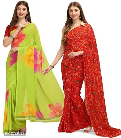 Floral Daily Wear Georgette Saree | Saree Combo | Pack Of 2 Saree