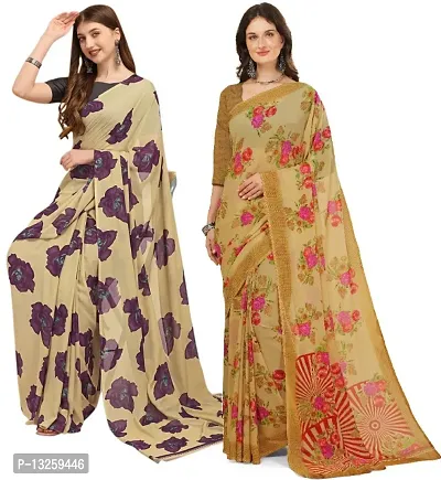 Generic Women's Faux Georgette Saree With Blouse (Multicolor,  5-6Mtrs)-PID38887