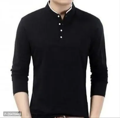 Stylish Men Cotton Mandarin Collor T-Shirt Pack of 1-thumb0