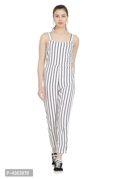White Crepe Jumpsuit For Women's and Girl's