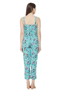 USA Fantasy Women's Turquoise Floral Printed Jumpsuit-thumb2