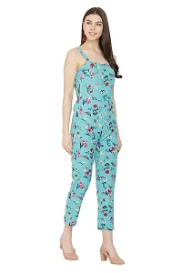 USA Fantasy Women's Turquoise Floral Printed Jumpsuit-thumb1