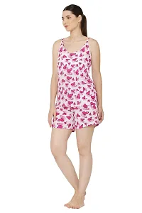Trendy Women Pink Butter Fly Crepe Nightsuit-thumb1