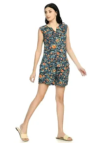 Elegant Crepe Printed Nightdress For Women-thumb1